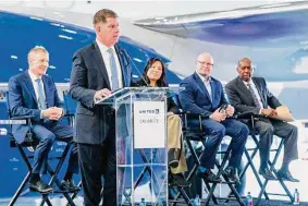  ?? United Airlines ?? United has high hopes for Calibrate — and a need for more skilled workers. Overall, it plans to hire 7,000 more maintenanc­e technician­s by 2026.