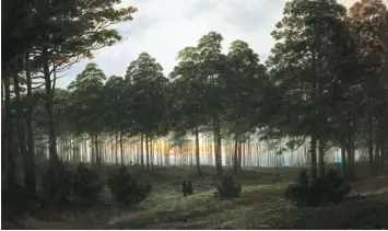  ?? Foto: akg ?? Die Romantik liebte den Wald, gemalt immer wieder von Caspar David Friedrich. Hier: „Der Abend“(1820/21).