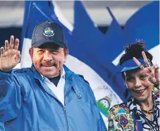 ?? Afp ?? PAREJA. Las protestas contra Ortega y su esposa, la vicepresid­enta Rosario Murillo, se iniciaron el 18 de abril.