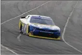  ?? MATT SLOCUM — THE ASSOCIATED PRESS ?? Justin Allgaier takes his Camaro through its paces as he drives in the NASCAR Xfinity Series auto race at Pocono Raceway in Long Pond, Pa., on July 23.