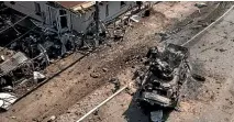  ?? (AP/FELIPE DANA) ?? A destroyed Russian tank is seen after battles on a main road near Brovary, north of Kyiv, Ukraine.