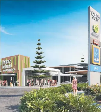  ??  ?? Aldi and Woolworths are confirmed as tenants for the Hope Island Marketplac­e.