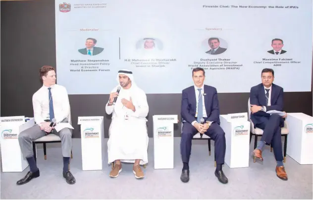  ?? ?? ↑
Mohamed Juma Al Musharrkh speaks during a panel discussion in Abu Dhabi.