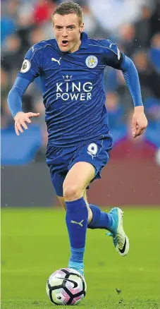  ??  ?? Back in top shape: Jamie Vardy struggled to find the back of the net in the early part of the season, but recently found his form, scoring six goals in the last seven matches./AFP