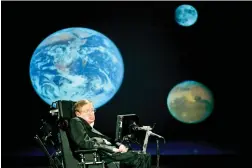  ?? PICTURE: EPA-EFE/STEFAN ZAKLIN ?? GENIUS: Stephen Hawking delivers a speech, ‘Why we should go into space’ at George Washington University in 2008.