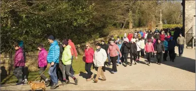  ??  ?? Participan­ts setting off on the Tintern Trails fundraisin­g walk.