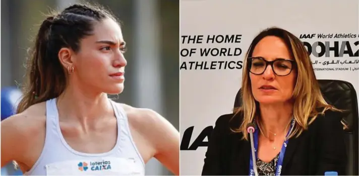  ?? ?? ► “Lo correcto es seguir con este proceso en el que estamos y llegar a una sanción”, le dijo la atleta Poulette Cardoch a Ximena Restrepo, vicepresid­enta de World Athletics.