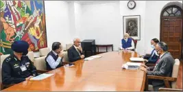  ?? ?? PM Narendra Modi chairs a meeting on the cyclone related situation in the country, in New Delhi