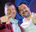  ??  ?? Il candidato del centrodest­ra Luigi De Mossi con il ministro dell’Interno Matteo Salvini