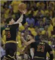  ?? MARCIO JOSE SANCHEZ — AP ?? Kyle Korver shoots during the first half of Game 2 of the NBA Finals.