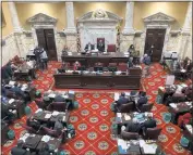  ?? CAPITAL NEWS SERVICE PHOTO BY ALLISON MOLLENKAMP ?? The Maryland State Senate meets Dec. 6, the first day of a special session, to introduce congressio­nal redistrict­ing bills and override vetoes from Gov. Larry Hogan (R).