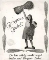  ?? ?? KORN ER RÅVAREN: Ringnes Bryggeri annonserte for sitt «Bokøl» i Gastronomi­sk Revue i 1931.