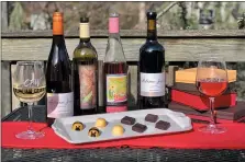  ?? PHOTO COURTESY OF CHADDSFORD WINERY ?? Visit Chaddsford Winery for weekend wine pairings with John & Kira’s chocolates - also available Valentine’s Day.