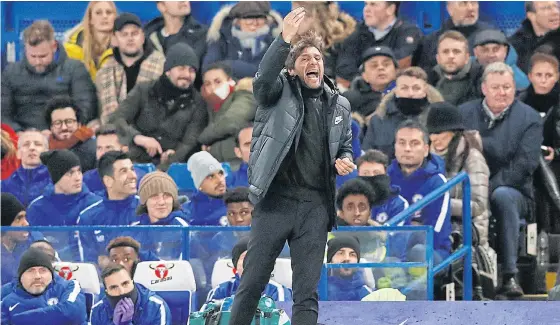  ??  ?? Chelsea manager Antonio Conte during the match against Bournemout­h.