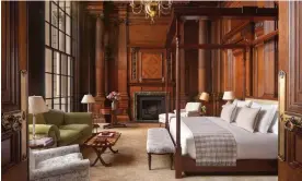  ?? ?? The Granville Suite at Raffles London at the OWO, where room prices start at £1,100. Photograph: John Athimariti­s