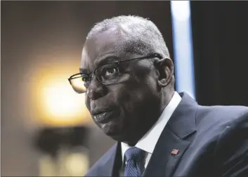  ?? AP PHOTO/MANUEL BALCE CENETA, FILE ?? Defense Secretary Lloyd Austin testifies before a Senate Appropriat­ions Committee on Capitol Hill in Washington, on Oct. 31.