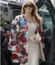  ??  ?? U.S. first lady Melania Trump wears a jacket worth $51,000 (U.S.).