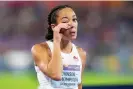  ?? Photograph: Jonny Weeks/The Guardian ?? Katarina Johnson-Thompson finished with a comparativ­ely low winning score.