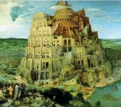  ??  ?? Grande Torre di Babele (1563, olio su tavola), un dipinto dell’artista Pieter Bruegel il Vecchio, Kunsthisto­risches Museum, Vienna