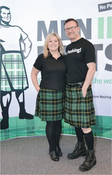  ?? HANDOUT / MEN IN KILTS ?? Husband and wife entreprene­urs Robyn and Chris Carrier bought Men In Kilts from its original founder.