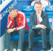  ?? Picture / AP ?? Manchester United’s defeat was painful viewing for manager Louis van Gaal (right) and assistant Ryan Giggs.