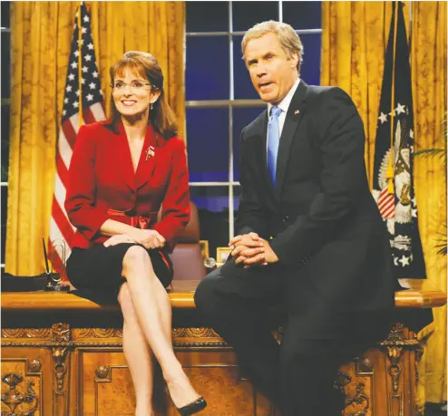  ?? Dana Edelson / NBC ?? Among the top-notch impression­s that have left their mark on Saturday Night Live over the years
are Tina Fey’s Gov. Sarah Palin, left, and Will Ferrell’s president George W. Bush.