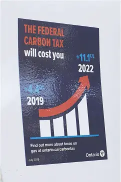  ?? Chris Yo ung / the cana dian press files ?? The government has never understood or endorsed the economic theory of carbon taxes, but it likes the virtue
signalling and revenue, Ross Mckitrick writes.