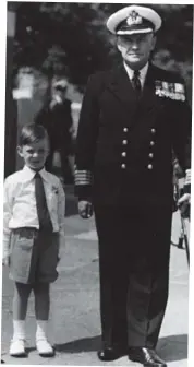  ??  ?? Generation gap: Genesis star Mike Rutherford, as a boy, with his father