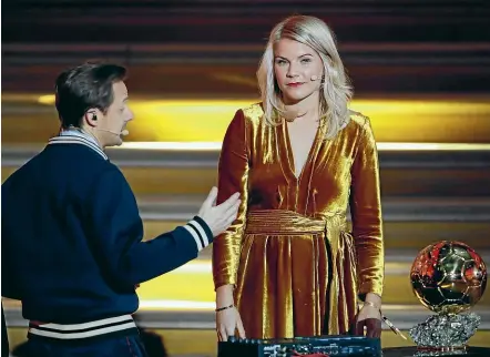  ??  ?? French DJ Martin Solveig didn’t impress inaugural women’s Ballon D’or winner Ada Hegerberg with his request for her to twerk .