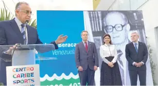  ?? ?? Luis Mejía Oviedo (izq), Neven Ilic; Raquel Peña, vicepresid­enta de la República, y Tomas Bach.