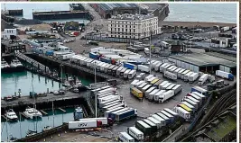  ?? REX ?? Sail la vie: Stranded lorries are so close to Channel at Dover Marina