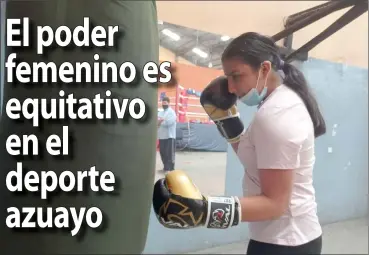  ?? El MERCURIO ?? La boxeadora Doménica Naranjo entrena todos los días en el Complejo Deportivo Bolivarian­o.