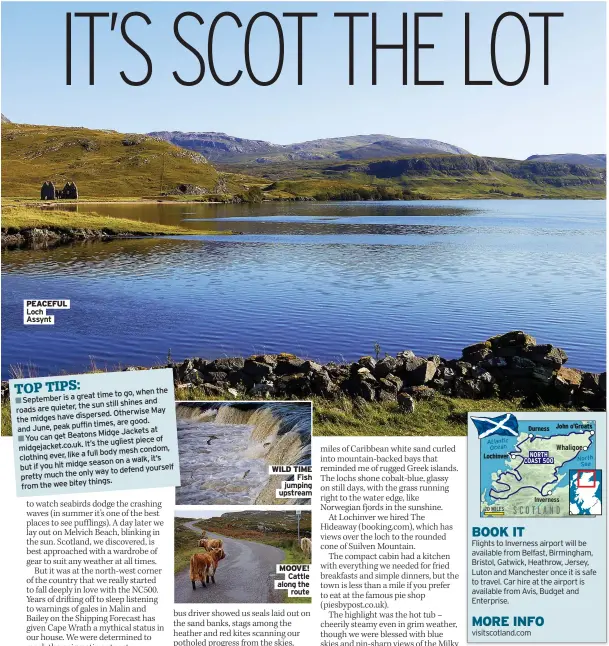  ??  ?? PEACEFUL Loch Assynt
WILD TIME
Fish jumping upstream