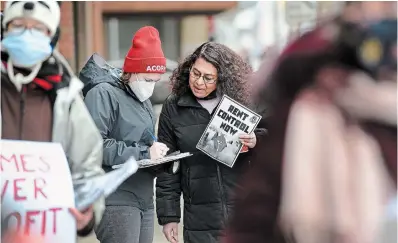  ?? BARRY GRAY HAMILTON SPECTATOR FILE PHOTO ?? At a gathering last year, members of ACORN encouraged passersby to sign a petition calling for rent controls in the face of skyrocketi­ng rates in the city. Overall, the average rent for apartments in Hamilton has increased by more than 15 per cent since February 2022, according to Rentals.ca, with one-bedroom units now averaging $1,828 a month.