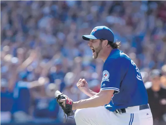  ?? CHRIS YOUNG/ THE CANADIAN PRESS ?? Toronto Blue Jays relief pitcher Jason Grilli has been to the playoffs just three times in his 14 seasons and is eager to help the Jays get there again.