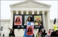  ?? THE ASSOCIATED PRESS ?? Rep. Pramila Jayapal, D-Wash, speaks at an anti-Muslim ban rally outside the Supreme Court.