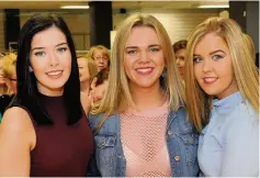  ??  ?? Sad to go Young staff Caitlyn Johnston (left) , Megan Conlan and Rebecca Dunn (right) had only just marked one year of working in BHS