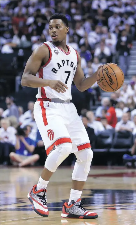  ?? — GETTY IMAGES FILES ?? The Toronto Raptors aren’t saying when all-star guard Kyle Lowry — who had surgery on his wrist on Feb. 28 and has not played since — might return to the lineup.