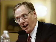  ?? NYT ?? House Democrats have met four times with U.S. Trade Representa­tive Robert Lighthizer (above) and both sides are progressin­g toward a deal that would clear the way for Congress to pass the U.S.-Mexico-Canada Agreement.