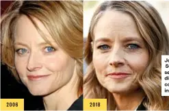  ??  ?? Jodie Foster, 56 anni, da sempre maestra di equilibrio, si concede il minimo indispensa­bile.