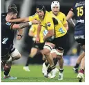  ?? ?? Brayden Iose has been full of running for the Hurricanes through their 6-0 start to the Super Rugby season.
