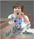  ??  ?? Democratic state Rep. Charlene Fernandez speaks during Thursday’s hearing.