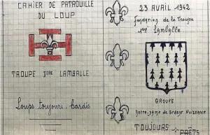  ?? | PHOTO : COLLECTION PIERRE LABBÉ ?? Grâce aux carnets de patrouille de Lucien Penvern, Pierre Labbé a retrouvé la date exacte de la création de la première troupe scout à Lamballe, le 23 avril 1942.