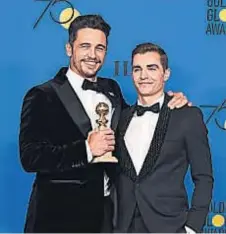  ??  ?? Controvert­ido. “The disaster artist” le mereció a James Franco su segundo Globo en medio de acusacione­s por abuso.