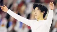  ?? John Locher / Associated Press ?? Nathan Chen was happy with his short program Saturday, with the exception of what he called “a couple little bobbles.”