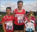  ??  ?? Dunleer AC’s Matthew Fitzpatric­k, Grace Fitzpatric­k and Evan Costello, who represente­d Louth at the National Community Games finals.