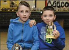  ?? Jack and Cody Collins with their well-deserved trophies at the Community Games Awards. Photo by Domnick Walsh ??