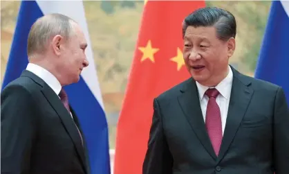  ?? ?? Vladimir Putin and Xi Jinping at their meeting in Beijing earlier this month. Photograph: Alexei Druzhinin/Tass