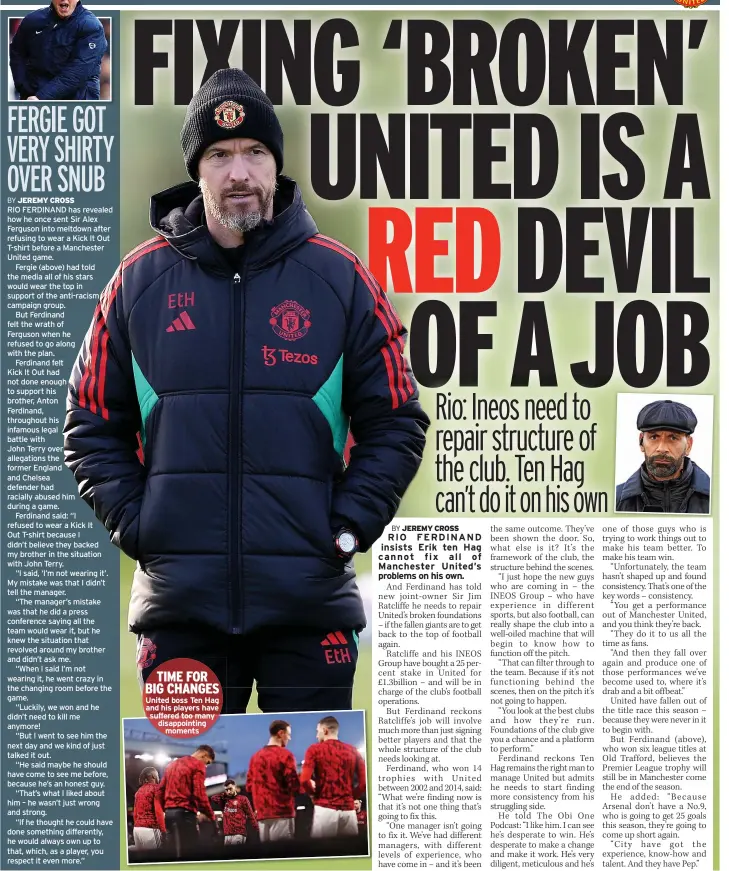  ?? ?? TIME FOR BIG CHANGES United boss Ten Hag and his players have suffered too many disappoint­ing
moments
