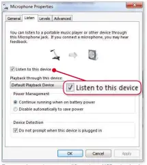  ??  ?? Turn your laptop into an amplifier using a USB guitar lead and Windows’ microphone settings